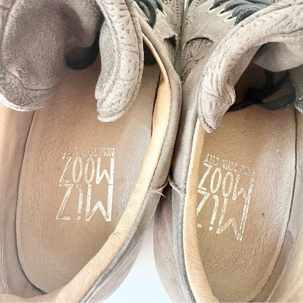 Miz Mooz Gray Leather Chalice Hightop Sneakers Shoes